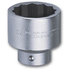 1'' Drive Socket #105-12 Inches 12 Point With Locking Pin, Size 1.7/16'' AF, Chrome Finish, HEYCO (00105034480)