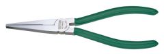 Plier, Flat Nose Coated Handle With Long Serrated Jaws #1206, OAL Length Size 160mm, Chrome Plated, Polished Head, HEYCO (01206016087)