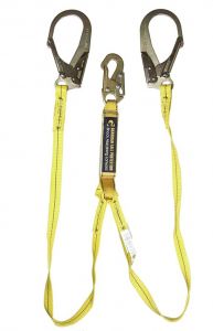 Lanyard, External Shock Absorbing, Double Leg, 6', Scaffold Hook, GUARDIAN (01231)