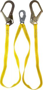 Lanyard, Non Shock Absorbing, Double Leg, 6', Scaffold Snap Hook, GUARDIAN (01271)