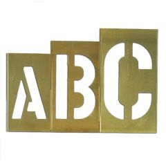 Set, Brass Stencil Letter  8'' Oversized Brass Gothic Style 33 Pcs Letter, HANSON (10165)