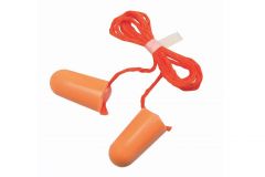 Ear Plugs, Corded, 29 dB Noise Rating, PU Foam, Orange, 100 Pairs/Box, 3M (1110)