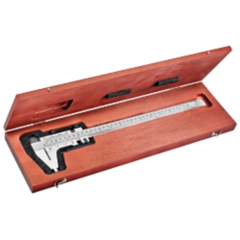 Caliper Vernier, Range (in): 0-12", Graduations (in): .001", in Finished Wood Case, STARRETT (123EMZ-12)