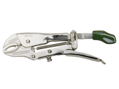 Plier, Universal Grip #1283 With Half Round Jaws, With Wire Cutter, One Hand Operation, Diameter 40mm, OAL Length Size 250mm, Nickel Plated, Chrome Finish, HEYCO (01283025050)