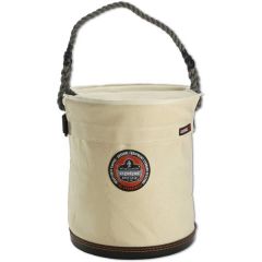 Bucket Arsenal #5733 Large Plastic Bottom Canvas Bucket, Hoist Bucket Series, Size 12.5'' x 15'' (32cm x 38cm) Color: White , ERGODYNE (14433)