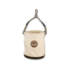 Bucket Arsenal #5743 Large Plastic Bottom Bucket-Swivel, Hoist Bucket Series, Nickel Plated-Swivel Snap, Size: 12.5'' x 15'' (32cm x 38cm), Color: White, ERGODYNE (14443)