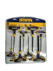 T-Handle Hex Key Set, Imperial, 8-Pce, Size: 3/32, 1/8, 9/64, 5/32, 3/16, 1/4, 5/16, 3/8, IRWIN TOOLS (9097008)