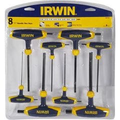 T-Handle Hex Key Set, Metric, 8-Pce, Size: 2, 2.5, 3, 4, 5, 6, 8 & 10 (mm) IRWIN TOOLS (9097009)