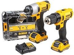 Combo Kit 12V, Drill Driver 10mm + Impact Driver c/w 2 x 2.0ah Battery, 1x Charger 220V, DEWALT (DCK211D2T)