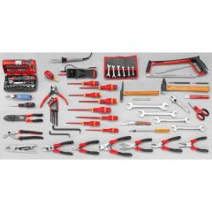 Set, Tool Electricity Metric CM.E17 With 5 Compartment Tool Box BT.11A, FACOM (2050.E17)