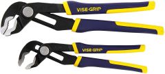 Set, Groove Lock Plier 2Pcs, V-Jaw, Ergonomic Cushion Grip, OAL Length 8''& 10''. Vise Grip IRWIN (2078709)