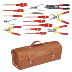 Set, Tool Electricity Metric CM.SE With Compact Leather Tool Bag BV.100, FACOM (2180.SE)