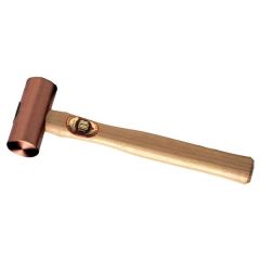 Mallet Round, Solid Copper, Wood Handle, Head Weight 0.5 Lb, 22mm Diameter. THOR (24-5701)