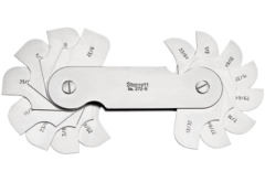 Gauge, Fillet or Radius, 9/32''-33/64'', Concave And Convex Inch Reading, 64th Increments, 16 leaves, STARRETT (272B)