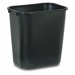 Wastebasket, Rect 28.9 x 21 x 30.8cm Ht 13-5/8 Qt, Black, RUBBERMAID (01-2955-BLA)