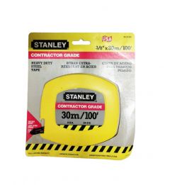 Tape Measure, Long Steel Contractor 30m / 100', Polymer Coated Blade, STANLEY (34-310C)