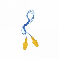 Ear Plugs, Soft Polymer Ultrafit Corded, Noise Reduction Rating ( NRR) 25DB, Yellow, 100Pair/Box, 3M (340-4004)