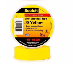Tape Scotch Vinyl Electrical Insulating #35 Yellow, 3/4'' x 66 ft, 3M (157761)