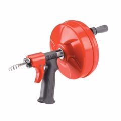 Drain Cleaner, Power-Spinclean Up-1.1/2" Drain Lines 1/4" x 25 Ft Cable With Bulb Auger, RIDGID (41408)