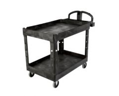 Cart, Lipped-Shelf 45_" x 25-7/8" x 33_", Black, RUBBERMAID (01-4520-88-BLA)