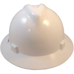 Hard Hat, Non - Slotted, Full Brim, Standard Suspension, White, V-Gard Designed, MSA (454733)