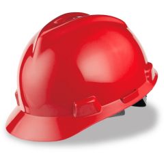 Hard Hat, Slotted, Standard Suspension, Red, MSA (463947)