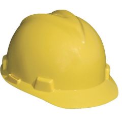 Hard Hat, Slotted, Ratchet Suspension, Yellow, V-Gard designed, MSA (475360)