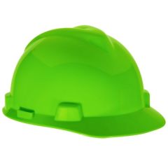 Hard Hat, Slotted, Ratchet Suspension, Green, V-Gard designed, MSA (475362)