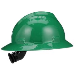 Hard Hat, Non - Slotted, Full Brim, Ratchet Suspension, Green, V-Gard Designed, MSA (475370)