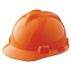 Hard Hat, Slotted, Ratchet Suspension, Hi-Viz Orange, V-Gard designed, MSA (488146)