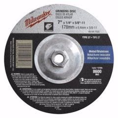 Grinding Disc, 7'' x 1/4'' x 5/8-11'' Thread Arbor, 8600 RPM. MILWAUKEE (49-94-7025)