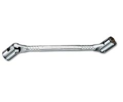 Wrench, Double Ended Swivel 12 Point Metric #493, Size 16 X 17mm, Chrome Polished, HEYCO (00493161782)