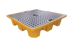 PE Spill Containment Pallet (4 Drums), Size: 1300 x 1300 x 300 mm, HALLON (HL700304)