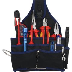 Set, VDE Tools Electrician #50849-14, 13 Pcs In Belt Pouch, Dimension 380 x 300 x 100mm, HEYTEC (50849001400)