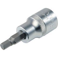 1/2'' Drive Socket For Hexagon Head Socket Screws #50850-31-22, Metric Size 6mm, OAL Length Size 100mm, Chrome Plated, HEYTEC (50850312283)