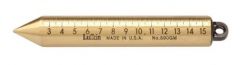 Plumb bob 20 oz, brass, inch/metric graduation 6.3/4'' length x 1'' diameter, Blunt Point, LUFKIN (590GMEN)