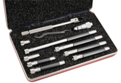 Inside Micrometer Tubular, Range (in): 1.5 - 12", Graduations (in): .001", Measuring Rods (qty): 8 Rods and Handle,  Accuracy (in): Mic head +/-.0001"; Rods +/-.0002", STARRETT (823BZ)