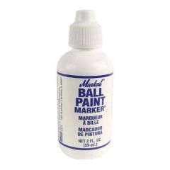 Markers Paint Permanent, Steel Ball Tip, Lead-Free, Non-Toxic, 50ML bottle type, White Color, MARKAL (84620)