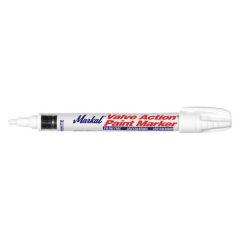 Marker, Paint Permanent, Valve Action, White Color, Temp. 50 Deg F - 150 Deg F, Tip Size Group: Medium, Tip Size 1/8'', MARKAL (96820)
