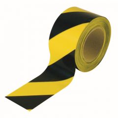 Tape Barricade PVC Yellow / Black, 3'' x 80M/roll, ZT-3500 CFC SAFETY (109807)