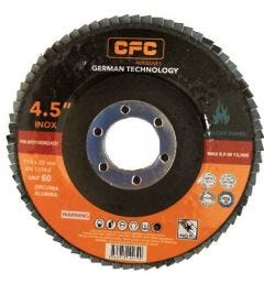 Disc, Flap, 115 x G60, T27, Zirconia Oxide, CFC ABRASIVES (AFD115G60ZAT27)