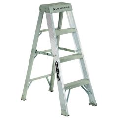 Ladder AS1000 Series, 4 Steps Ladder, Open Width: 19.13/16'', Open Depth: 29.1/8'', Load Capacity: 300lbs, Aluminium, LOUISVILLE (AS1004)