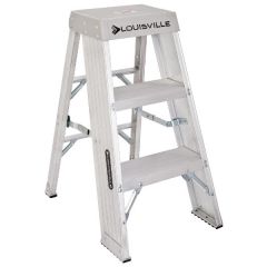 Ladder AY8000 Series, Industrial Step Stool, 3 steps ladder, Open Width: 19.3/4'', Open Depth: 26.1/2'', Load Capacity: 375lbs, Aluminium, LOUISVILLE (AY8003)