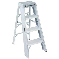 Ladder AY8000 Series, Industrial Step Stool, 4 steps ladder, Open Width: 21.3/4'', Open Depth: 32.3/8'', Load Capacity: 375lbs, Aluminium, LOUISVILLE (AY8004)