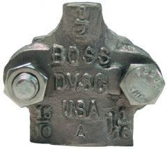 Clamp #Boss Fitting 2 Bolt Type, 2 Gripping Fingers for Hose ID 3/4'' and Hose OD from 1.32/64" (38.1mm) to 1.44/64" (42.9mm), Zinc Plated Iron, DIXON (B10)