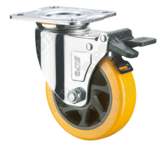 PU Trolley Wheel, Model: 05 Series, Size: 125mm x 38mm, Loading: 205kg, SUPO (C05S-01D-125-222)