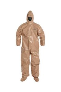 Coverall Tychem CPF3 With Hood, Elastic Wrists And Ankles, Medium 6pcs/box, DUPONT (C3127T-MD)