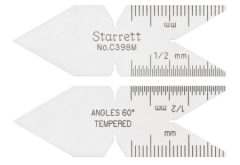 Gauge Center, Extremely handy for use in grinding and setting screw cutting tools, in mm and 1/2mm Metric Standard, 60 Deg 1/2mm, STARRETT (C398M)