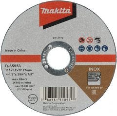 Cutting Wheel For Inox - 115 x 1.2 x 22.23mm, MAKITA (D-65953)