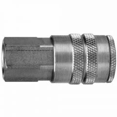 Coupler interchange quick connect Female Pipe Thread 1/2'' NPT, Body Size: 1/2'', Rated: 300 PSI, Temperature Range: -40 Deg F to 250 Deg F, Flow: 150 CFM at 100 PSI, Steel, DIXON (DC10)